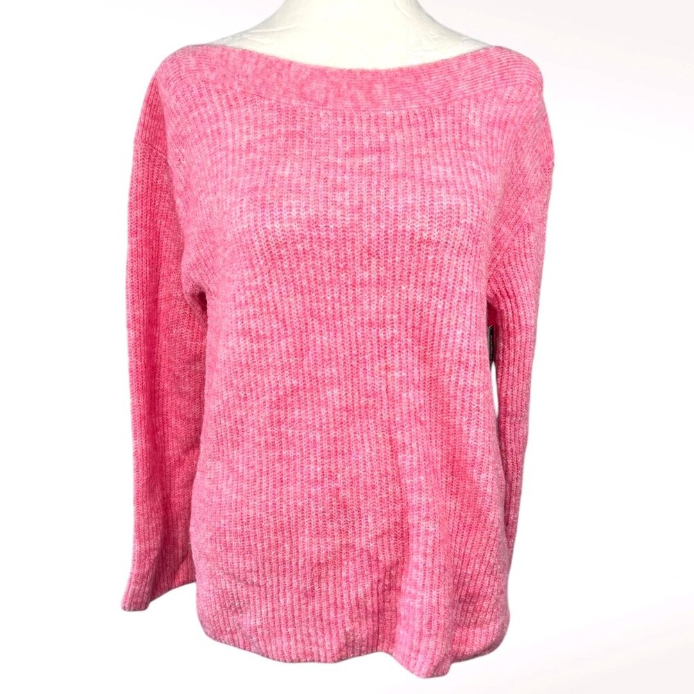 Leith Pink Sweater Ribbed Knit XS NWT